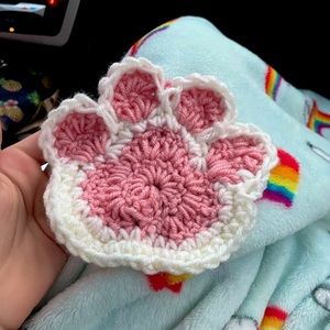 Handmade cat paw coaster
